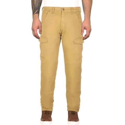 MODEKA Brandon Cargo, Men's motorcycle jeans, Sand Length 32
