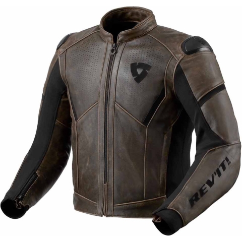 REV'IT! Parallax, Men's leather motorcycle jacket, Brown