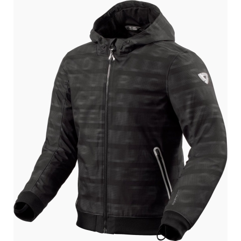 REV'IT! Saros WB, Men's motorcycle hoodie, Black Anthracite