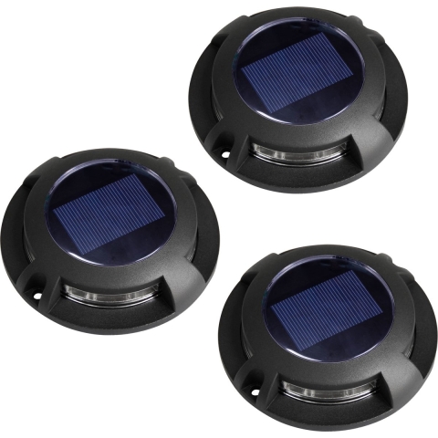 3er Set Solar LED Decklight Schwarz