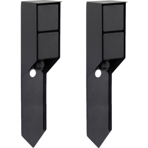 Set von 2 Außensteckdosen Double Spike Gartensteckdosen Schwarz