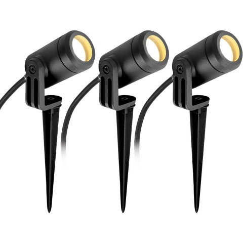 3x Mini LED Spike Gartenspot Mattschwarz