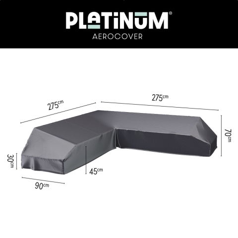 Loungeset Plattformbezug 275x275x90xH30/45/70 cm