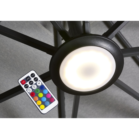 Sonnenschirmbeleuchtung LED mehrfarbig schwarz Sonnensegel Platinum
