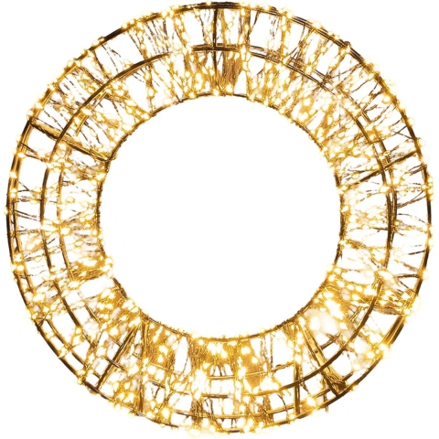 Kranz Metall 1200led Blitz ip44 Trafo mit Timer und Dimmer 36x8 cm klassisch warm