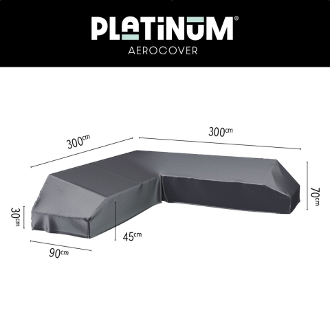 Loungeset Plattformbezug 300x300x90xH30/45/70 cm