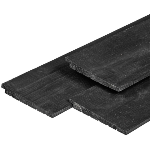 Nordeuropäische Fichte Schwedischer Stamm Eco getrocknet, schwarz gespritzt 1,1/2,2 x 19,5 x 480 cm Gartendekoration