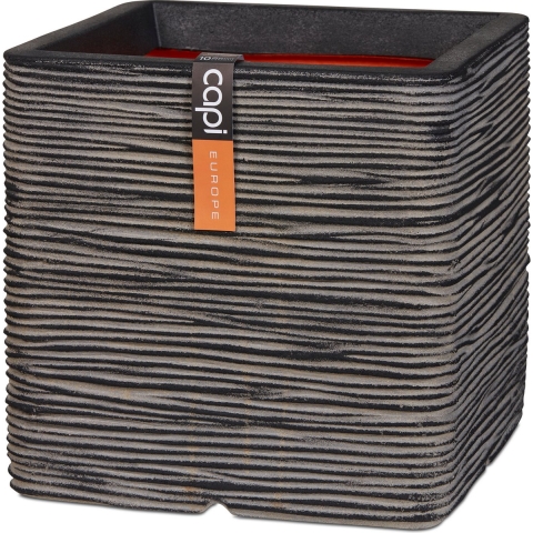 Blumentopf Topf Quadrat Rippe NL 30x30x30 anthrazit