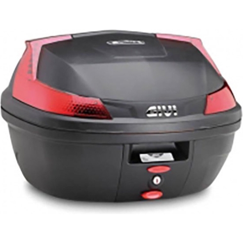 GIVI B37 Blade Monolock Top Case, boxes and side boxes for motorcycles, red reflectors, black cover