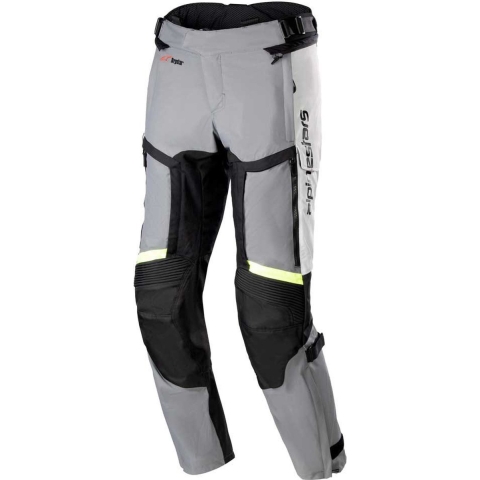 ALPINESTARS Bogotá Pro Drystar 4 Seasons Pants, Men's textile motorcycle, Ice Grey-Dark Grey-Yellow Fluo