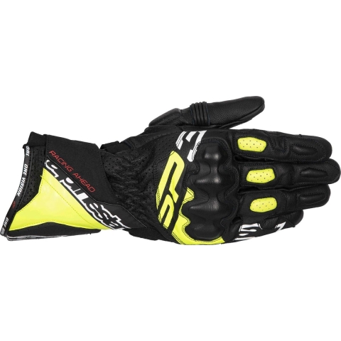 ALPINESTARS SP-3 Gloves, Motorcycle racing, Black-Yellow Fluo-White