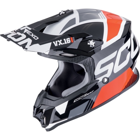 SCORPION VX-16 Air Evo Analog, Motocross helmet, Black-Red