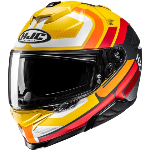 HJC i71 Viz, Full-face helmet, Matt yellow Red