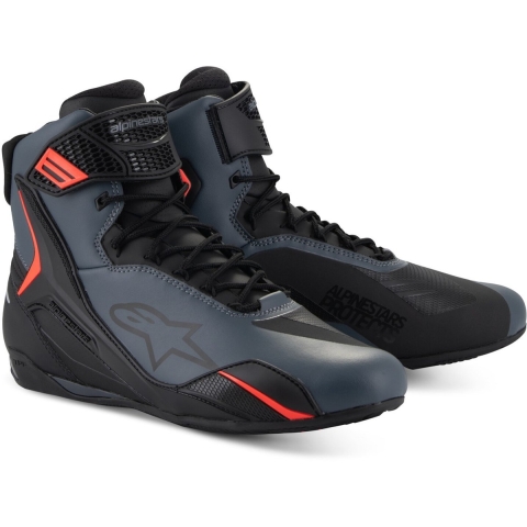 ALPINESTARS Faster-4, Motorcycle shoes, Black-Grey-Red Fluo