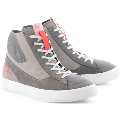 ALPINESTARS Stated Shoes, Motorcycle, Light Grey-Red Fluo-White