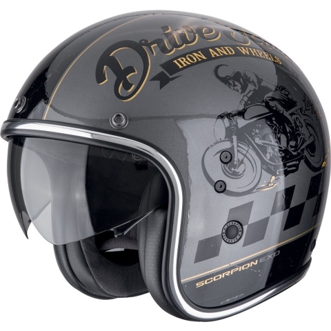 SCORPION Belfast Evo Drive Fast, Jet helmet, Silver-Black-Gold