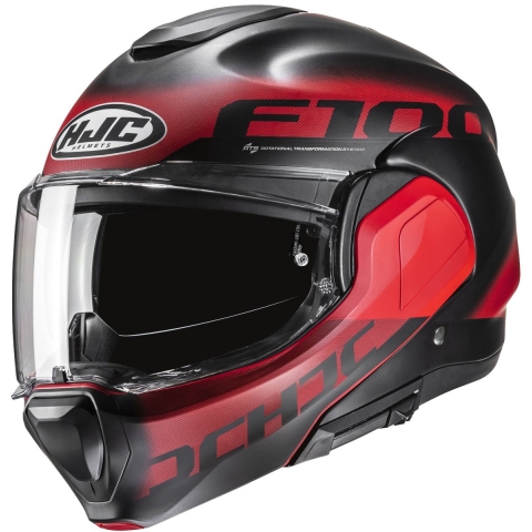 HJC F100 Hetal, Modular helmet, Matt red Black