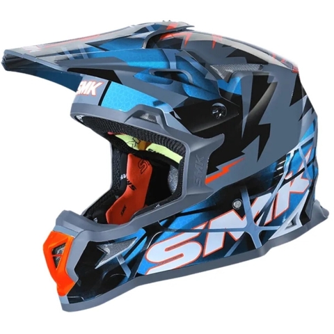 SMK Allterra Fulmine MX, Motocross helmet, Blue Grey