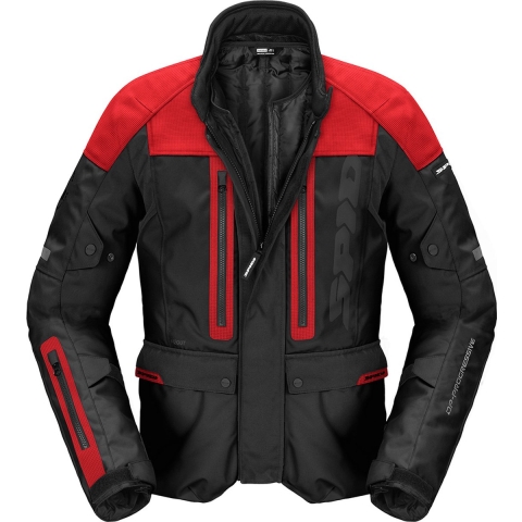 SPIDI Traveler 3 Evo, Men's textile motorcycle jacket, Black-Red