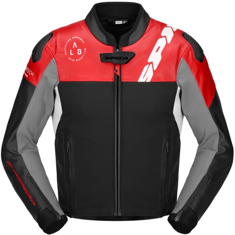 SPIDI DP Progressive Hybr, Men's leather motorcycle jacket, Red-Black
