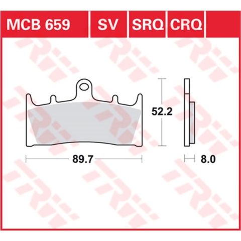 TRW Brake pads, and shoes for motorcycles, MCB659SV Sinter street