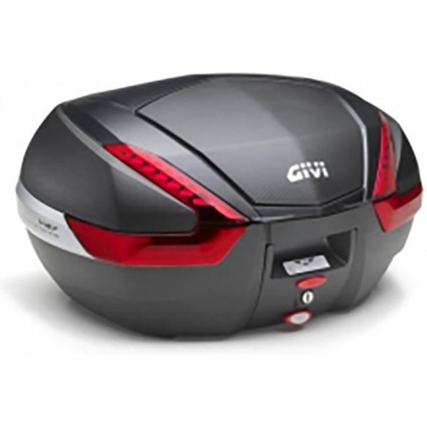 GIVI V47 Monokey Top Case, boxes and side boxes for motorcycles, red reflectors, carbon finish