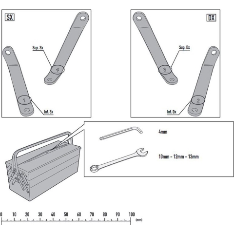 GIVI Windshield mounting kit, for motorcycles and scooters, A8100A