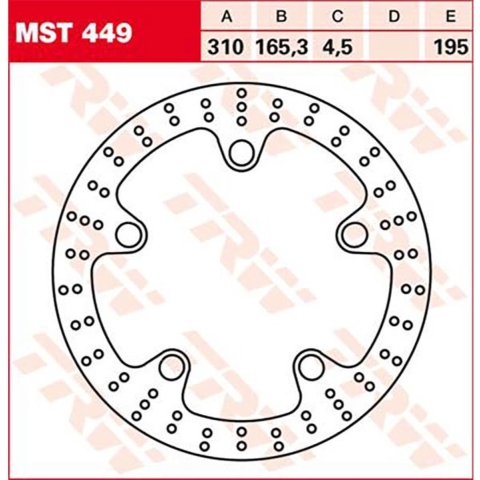 TRW Brake disc, discs for motorcycles, MST449