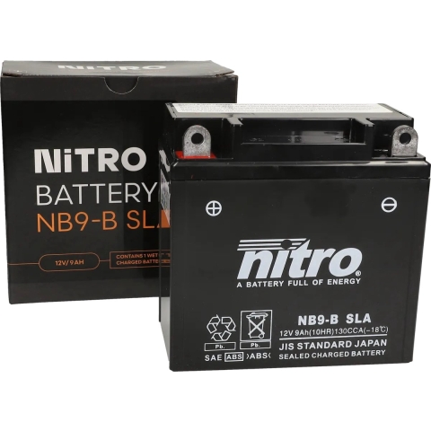 NITRO Sealed battery maintenance free, Batteries for motorcycle & scooter, NB9-B-SLA