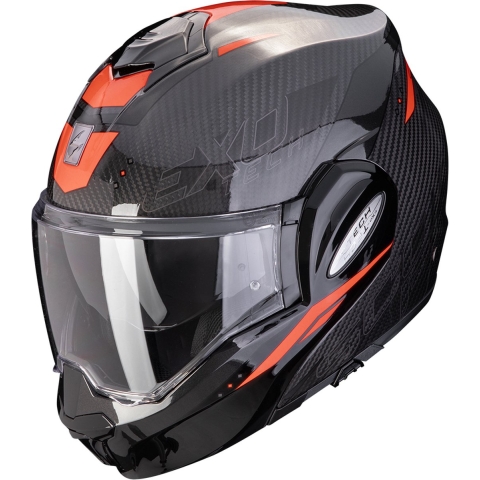 SCORPION EXO-Tech Evo Carbon Rover, Modular helmet, Black-Red