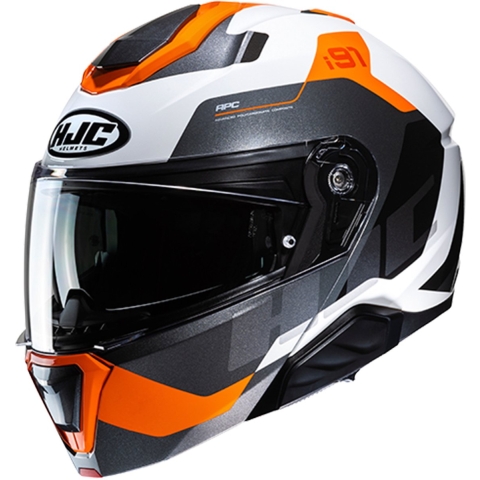HJC i91 Carst, Modular helmet, White Orange