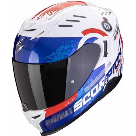 SCORPION EXO-520 Evo Air Titan, Full-face helmet, Pearl white-Blue-Red