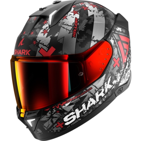 SHARK Skwal i3 Hellcat, Full-face helmet, Matt Black-Chrome-Red KUR