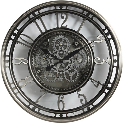 Wanduhr rund Norris L silber