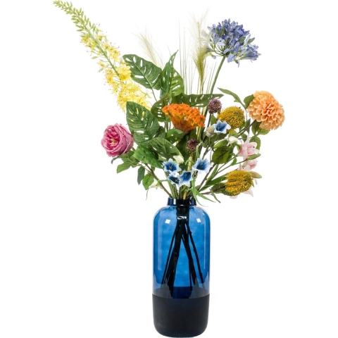 Seidenblumenstrauß Mix blau/orange/rosa Kunstpflanze exkl. Vase Kollektion