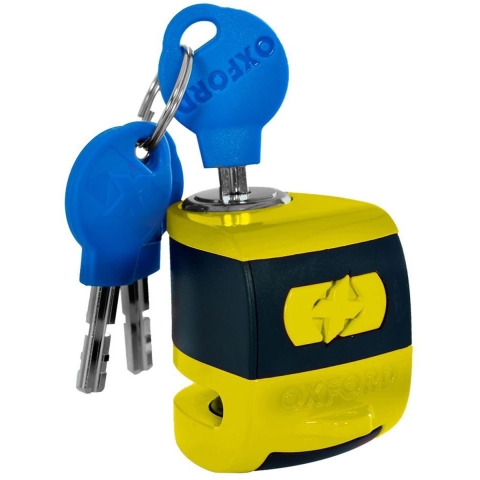 OXFORD Micro XA5 Alarm, Disc brake locks for motorcycles, Yellow-Black