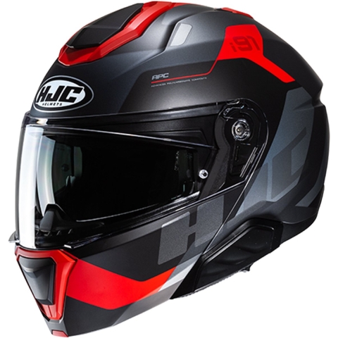 HJC i91 Carst, Modular helmet, Matt black Red