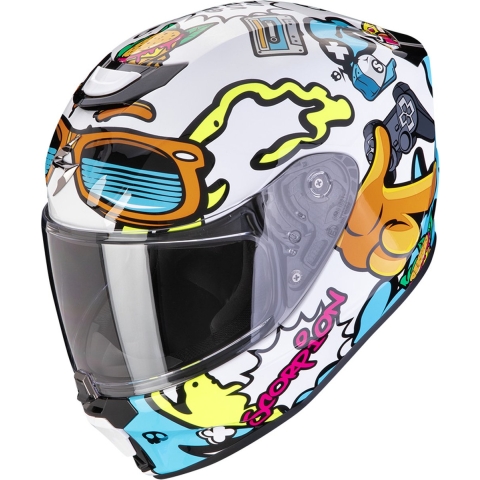 SCORPION EXO-Jnr Air Fun, Children's motorcycle helmet, White-Blue