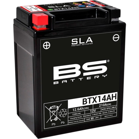 BS BATTERY Sealed battery maintenance free, Batteries for motorcycle & scooter, BB14-A2/B2 / BTX14AH SLA