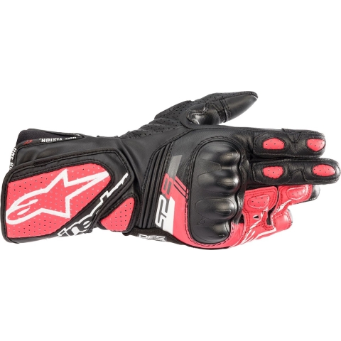 ALPINESTARS Stella SP-8 V3, Motorcycle racing gloves, Black-White-Diva Pink