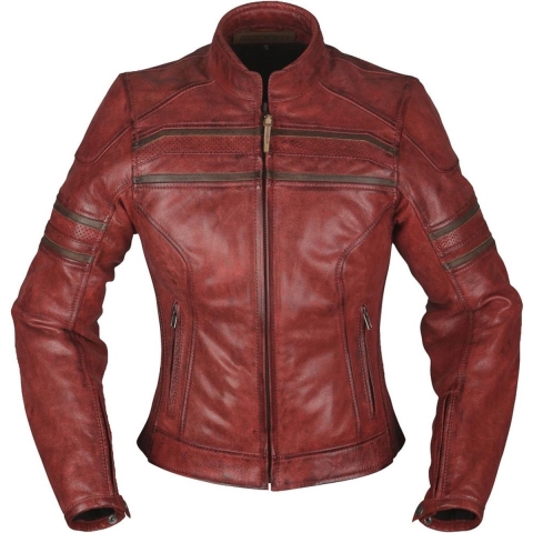 MODEKA Iona Lady Jacket, Women's leather motorcycle, Red