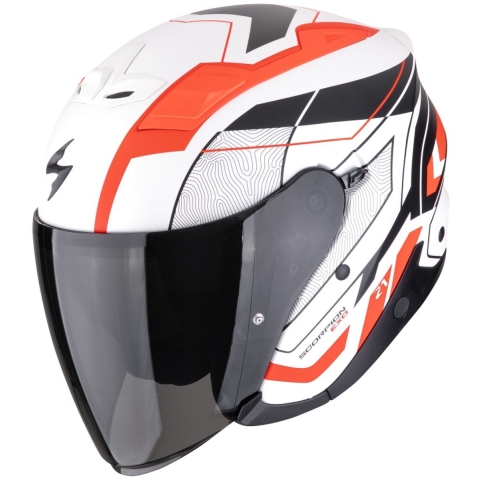 SCORPION EXO-Z1 Vue Matt, Jet helmet, White-Red-Black