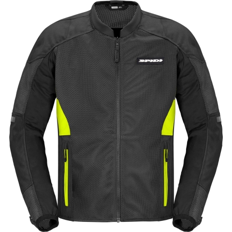 SPIDI Super Net, Men's summer motorcycle jacket, Black-Yellow fluo