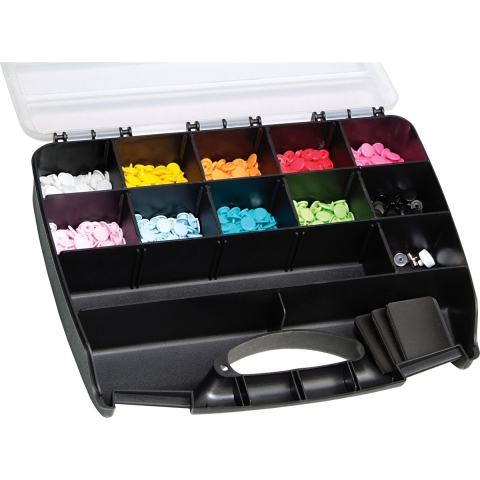 Prym Color Snaps Druckknöpfe Kunststoff Box mit Rund Farbenmix 12,4mm - 300 Stk