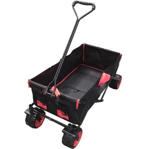 Faltbarer Wagen FW3018 rot - schwarz breite Räder