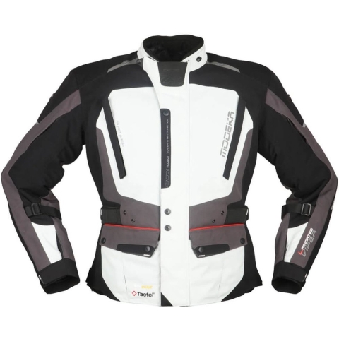 MODEKA Viper LT, Men's textile motorcycle jacket, Light grey Anthracite Black