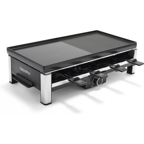 GreenPan Bistro (CC007922-001) schwarz | Elektrogrill | doppelseitige Oberfläche | ideal für 8 Personen | Anti-Rutsch-Füße | Spülmaschinenfeste Teile