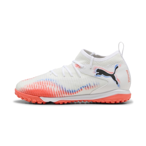 PUMA FUTURE 8 MATCH TT Mid Fußballschuhe Teenager, Schuhe, Weiß/Schwarz/Glowing Rot, 38.5