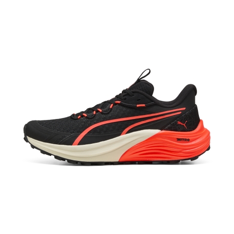 PUMA Electrify NITRO™ 4 Trail Laufschuhe Herren, Schuhe, Schwarz/Glowing Rot/Warm Weiß, 42