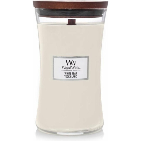 Weiße Teakholz Große Kerze